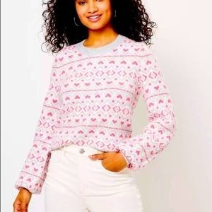 White Sweater Pink Heart 